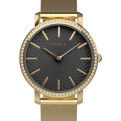 Timex Women Brass Dial & Stainless Steel Bracelet Style Straps Analogue Watch TW2V52300UJ