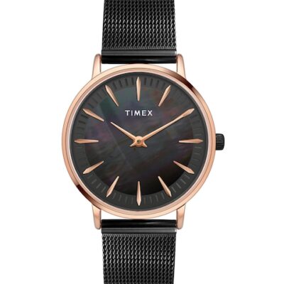 Timex Women Brass Dial & Stainless Steel Bracelet Style Straps Analogue Watch TWEL15608