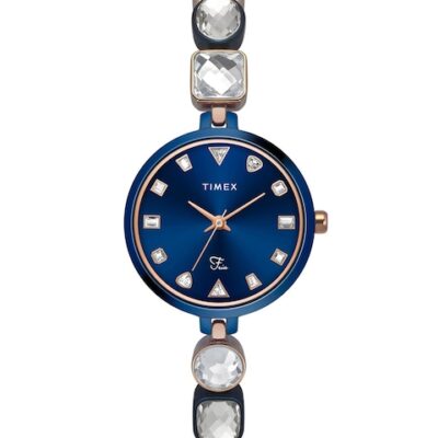 Timex Women Brass Dial & Stainless Steel Bracelet Style Straps Analogue Watch TWEL17303