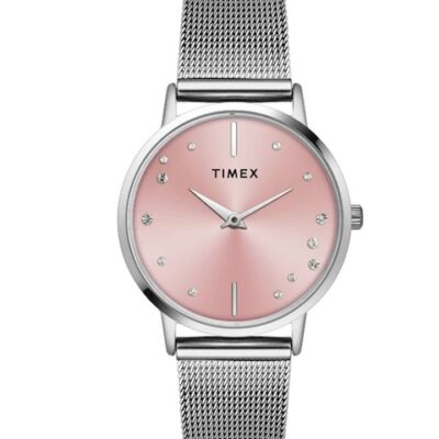 Timex Women Brass Dial & Stainless Steel Bracelet Style Straps Analogue Watch TWEL15600