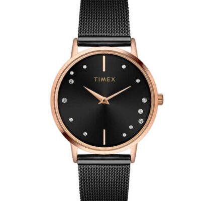 Timex Women Brass Embellished Dial & Stainless Steel Straps Analogue Watch TWEL15603