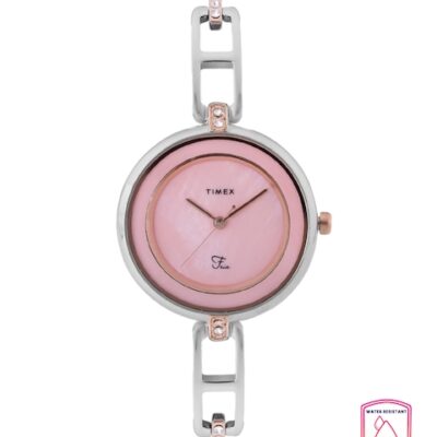 Timex Women Pink Dial & Silver Toned Analogue Watch TWEL15403