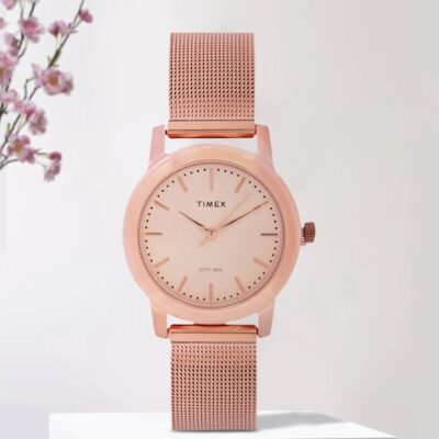 Timex Women Rose Gold-Toned Analogue Watch – TW000W111