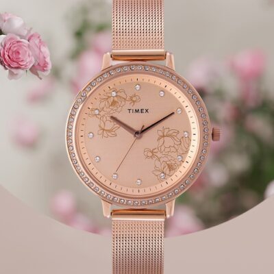 Timex Women Rose Gold-Toned Analogue Watch – TWEL14701