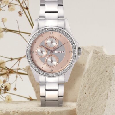Timex Women Rose Gold-Toned & Silve...