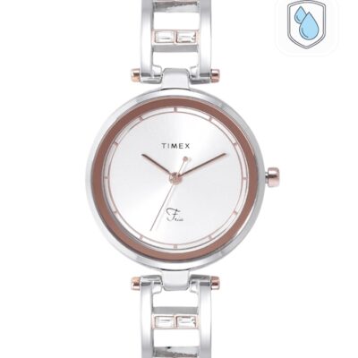 Timex Women Silver-Toned Dial & Bracelet Style Straps Analogue Watch TWEL15301
