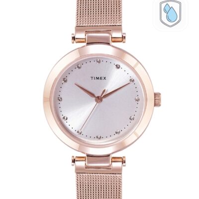 Timex Women Silver-Toned Embellished Dia...