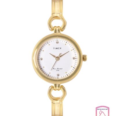 Timex Women White Dial & Gold Toned...