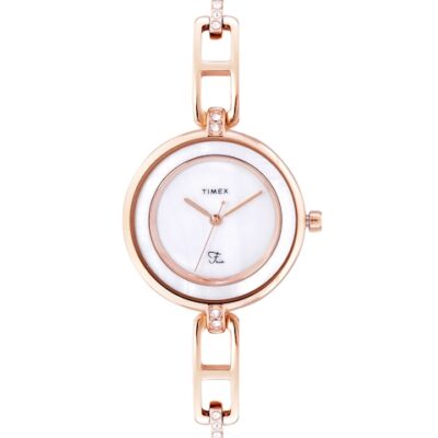Timex Women White Mother of Pearl Dial &...