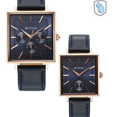 Titan Dial & Leather Straps Analogue His & Her Analogue Watch 9400594205WL01
