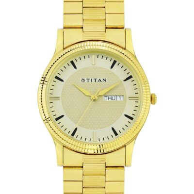 Titan Men Beige Dial Watch 1650YM04