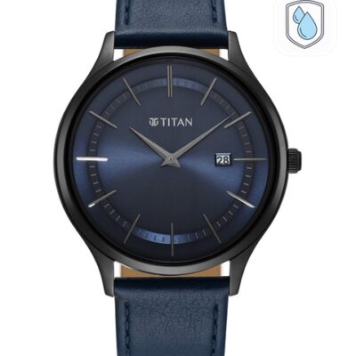 Titan Men Blue Dial & Leather Strap...