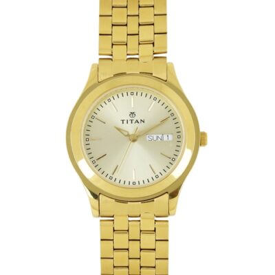 Titan Men Gold-Toned Dial Watch NH1648YM05