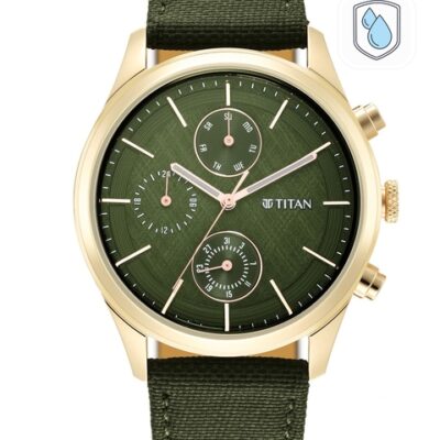 Titan Men Green Dial & Green Straps Analogue Watch 1805WP01