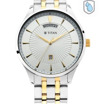 Titan Men Silver-Toned Analogue Watch