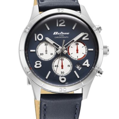 Titan Men Silver-Toned Dial & Blue Stainless Steel Straps Analogue Watch 90153SL01