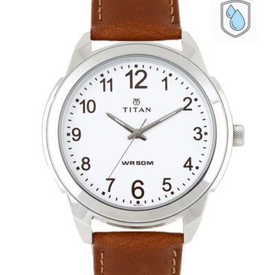 Titan Men White Dial Watch 1585SL07
