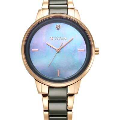 Titan Women Blue Mother of Pearl Dial &#...