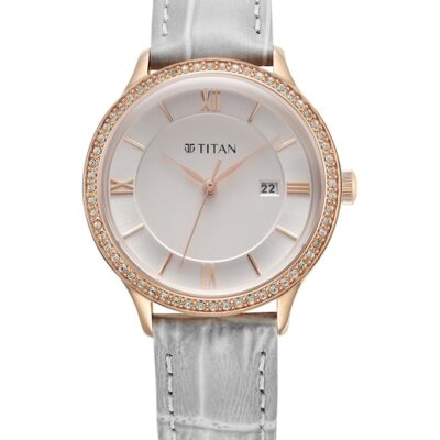 Titan Women Embellished Dial & Straps Analogue Watch 95247WL03