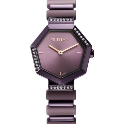 Titan Women Purple Brass Dial & Pur...