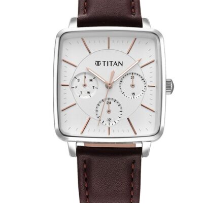 Titan Women Silver-Toned Dial & Bro...