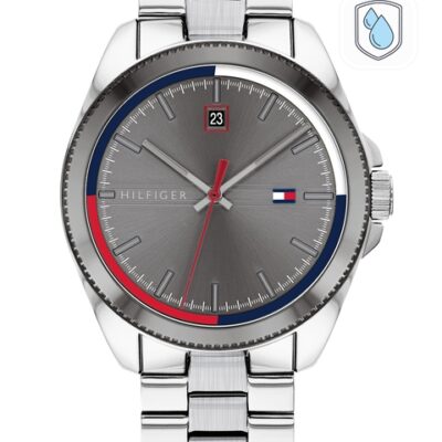 Tommy Hilfiger Men Charcoal Grey Dial An...