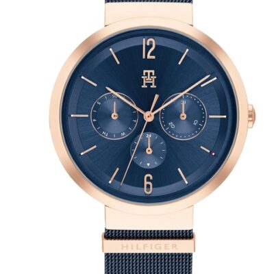 Tommy Hilfiger Women Blue Dial & Blue Stainless Steel Bracelet Style Straps Analogue Watch