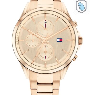 Tommy Hilfiger Women Rose Gold-Toned Dial & Rose Gold Toned Stainless Steel Bracelet Style Straps Analogue Watch